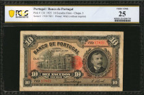 PORTUGAL. Banco de Portugal. 10 Escudos Ouro, 1925. P-134. PCGS Banknote Very Fine 25.

PCGS Banknote comments "Ink Mark."

Estimate: $200.00-$300.00