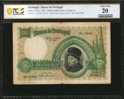 PORTUGAL. Banco de Portugal. 1000 Escudos Ouro, 1938. P-152a. PCGS Banknote Very Fine 20.

PCGS Banknote "Ink Marks."

Estimate: $250.00-$350.00
