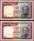 PORTUGAL. Lot of (2). Banco de Portugal. 100 Escudos, 1961. P-165. Very Fine.

Staining is noticed on one note, which a foreign substance is found on ...