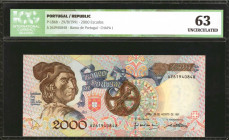 PORTUGAL. Banco de Portugal. 2000 Escudos, 1991. P-186b. ICG Uncirculated 63.

Estimate: $50.00-$100.00