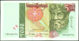 PORTUGAL. Banco de Portugal. 5000 Escudos, 1998. P-190e. Uncirculated.

Estimate: $50.00-$100.00