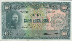 PORTUGUESE GUINEA. Banco Nacional Ultramarino. 100 Escudos, 1964. P-41. Uncirculated.

Toning is noticed.

Estimate: $100.00-$200.00