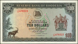 RHODESIA. Reserve Bank of Rhodesia. 10 Dollars, 1975. P-33i. Uncirculated.

Estimate: $75.00-$100.00