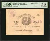 RUSSIA--RUSSIAN CENTRAL ASIA. Ashkhabad. 250 Rubles, 1919. P-S1146s. Specimen. PMG About Uncirculated 50.

Rare in specimen form and the first we have...