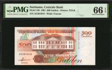 SURINAME. Lot of (4). Centrale Bank van Suriname. 500 to 5000 Gulden, 1991-99. P-140, 141b, 142 & 143b. PMG Gem Uncirculated 65 EPQ to Superb Gem Unc ...