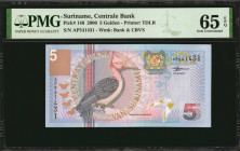 SURINAME. Lot of (6). Centrale Bank van Suriname. 5 to 1000 Gulden, 2000. P-146 to 151. PMG Gem Uncirculated 65 EPQ & 66 EPQ.

Estimate: $200.00-$300....