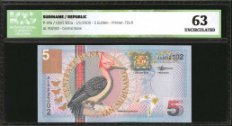 SURINAME. Lot of (6). Centrale Bank. 5 to 1000 Gulden, 2000. P-146 to 151. ICG About Uncirculated 60 to Gem Unc 68.

Estimate: $200.00-$400.00