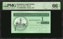 SURINAME. Lot of (6). Mixed Banks. 1 to50 Dollars, 2004. P-155,156, 162a, 158a, 159a &160a. PMG Gem Uncirculated 66 EPQ to Superb Gem Unc 68 EPQ.

Est...