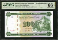 SWEDEN. Sveriges Riksbank. 100 Kronor, 2005. P-68. PMG Gem Uncirculated 66 EPQ.

Commemorative. Gem state of preservation.

Estimate: $100.00-$150.00