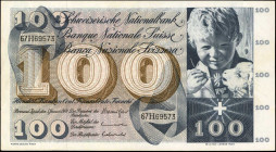 SWITZERLAND. Schweizerische Nationalbank. 100 Franken, 1956-73. P-49. Very Fine.

Estimate: $50.00-$100.00