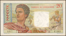 TAHITI. Banque de L'Indo-Chine. 20 Francs, ND. P-21b. About Uncirculated.

Estimate: $100.00-$150.00
