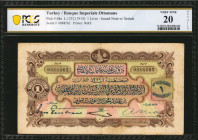 TURKEY. Banque Imperiale Ottomane. 1 Livre, 1914. P-68a. PCGS Banknote Very Fine 20 Details. Writing.

PCGS Banknote comments "Writing."

Estimate: $1...