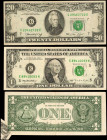 UNITED STATES. Lot of (3). Federal Reserve Notes. 1 & 20 Dollars, 1974-95. P-Unlisted. Error Notes. Very Fine.

A trio of error notes from the United ...