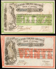URUGUAY. Lot of (2). Sociedad Fomento Territorial. 10 & 20 Pesos, 1868. P-S481 & S482. Very Fine.

A duo of Sociedad Fomento Territorial notes. A smal...