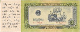 VIETNAM. Ngan Hang Guoc Gia Viet Nam. 2 Dong, ND. P-72x. Propaganda Note. About Uncirculated.

Estimate: $100.00-$200.00