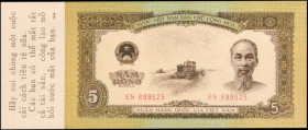 VIETNAM. Ngan Hang Guoc Gia Viet Nam. 5 Dong, ND. P-73x. Propaganda Note. About Uncirculated.

Estimate: $100.00-$200.00