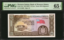 WESTERN SAMOA. Bank of Western Samoa. 10 Tala, ND (1967). P-18c. PMG Gem Uncirculated 65 EPQ.

Estimate: $150.00-$250.00