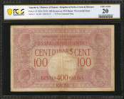 YUGOSLAVIA. Ministry of Finance. 400 Kronen on 100 Dinara, ND (1919). P-19. PCGS Banknote Very Fine 20 PPQ.

PCGS Banknote comments "Minor Adhesive Re...