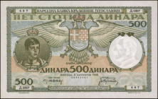 YUGOSLAVIA. Narodna Banka. 500 Dinara, 1935. P-32. About Uncirculated.

Estimate: $50.00-$100.00
