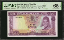 ZAMBIA. Bank of Zambia. 20 Kwacha, ND (1969). P-13c. PMG Gem Uncirculated 65 EPQ.

Estimate: $50.00-$100.00