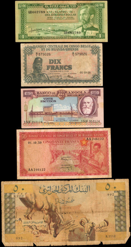MIXED LOTS. Lot of (5). Mixed Banks. Mixed Denominations, 1956-66. P-Various. Fi...