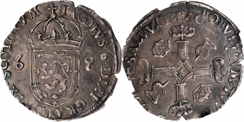 SCOTLAND. 1/2 Merk (Noble), 1580. Edinburgh Mint. James VI. NGC VF-30.

S-5478. ...