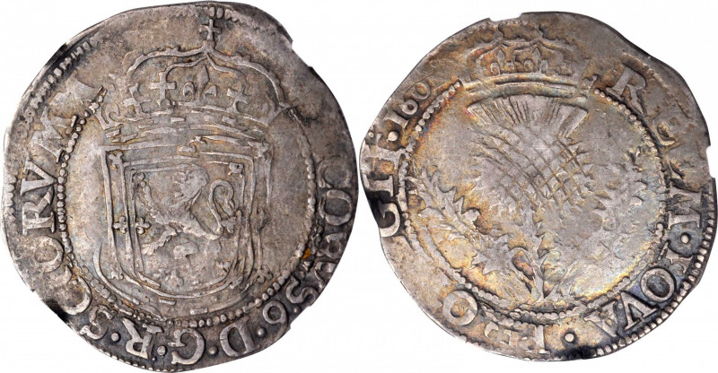 SCOTLAND. Thistle Merk, 1601. Edinburgh Mint. James VI. NGC VF-35.

S-5497; KM-1...