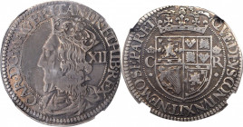 SCOTLAND. 12 Shillings, ND (1637-42). Edinburgh Mint; mm: F. Charles I. NGC VF-30.

S-5560; KM-A84. Third Coinage, Falconer's First issue. Well struck...