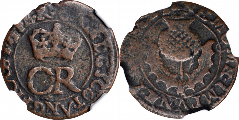 SCOTLAND. 2 Pence (Turner), ND (1642-50). Edinburgh Mint; mm: lozenge. Charles I...