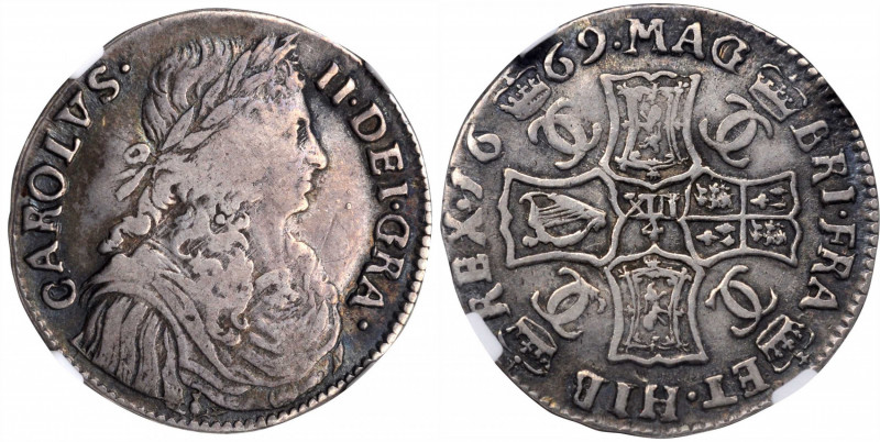 SCOTLAND. Merk, 1669. Edinburgh Mint; mm. thistle. Charles II. NGC VF-30.

S-561...