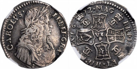 SCOTLAND. 1/2 Merk, 1672. Edinburgh Mint; mm: thistle. Charles II. NGC VF Details--Cleaned.

S-5614; KM-101. Weight: 3.01 gms. First Coinage, Type II....