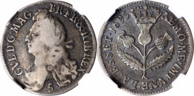 SCOTLAND. 5 Shillings, 1695. Edinburgh Mint. William II. NGC F-12.

S-5688; KM-140. Weight: 2.16 gms. Well centered with faint steel-blue and golden i...