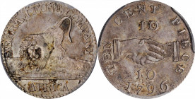 SIERRA LEONE. 10 Cents, 1796. PCGS AU-55 Gold Shield.

KM-3. A decently struck coin with gray to russet mottled toning and surfaces free of distractin...