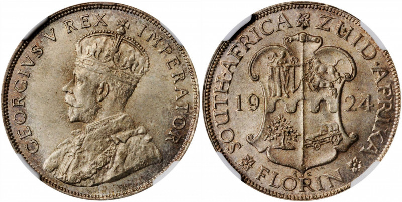 SOUTH AFRICA. 2 Shillings, 1924. NGC MS-62.

KM-18. A boldly struck coin with go...