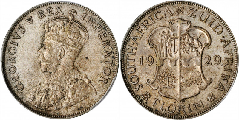 SOUTH AFRICA. 2 Shillings, 1929. PCGS AU-53 Gold Shield.

KM-18. A wholesome and...