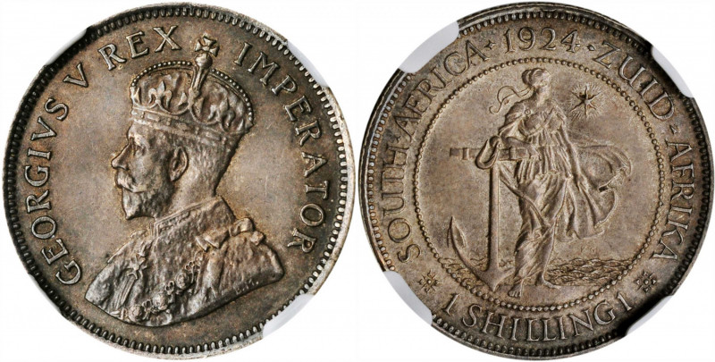 SOUTH AFRICA. Shilling, 1924. NGC AU-58.

KM-17.1. A wholesome Shilling with sof...