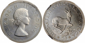 SOUTH AFRICA. 5 Shillings, 1954. Pretoria Mint. NGC PROOFLIKE-66.

KM-52. A carefully preserved coin with no hairlines but a bit of hazy toning.

Esti...