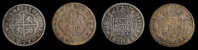 SPAIN. 2 Reales Pair (2 Pieces), 1721 & 1737. Seville Mint. Philip V. Average Grade: VERY FINE.

1) 1721-S J. KM-307.
2) 1737/6-S P. KM-355.



Estima...