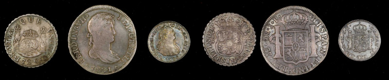 SPANISH COLONIAL. Silver Colonial Trio (3 Pieces), 1750-1821. Grade Range: FINE ...