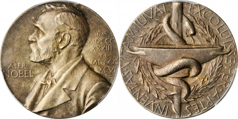 SWEDEN. Nobel Nominating Committee for Medicine Gilt-Silver Medal, "H10" (1982)....