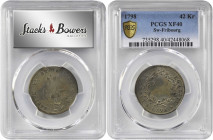 SWITZERLAND. Fribourg. 42 Kreutzer, 1798. PCGS EF-40 Gold Shield.

KM-65; HMZ 2-282a. A faintly olive-toned coin with sharp peripheral detail and some...
