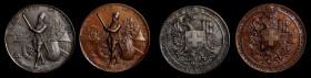 SWITZERLAND. Geneva Shooting Festival Medal Pair (2 Pieces), 1887. Average Grade: UNCIRCULATED.

From the Geneva Shooting Festival, both Medals featur...