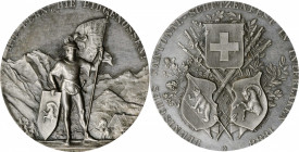 SWITZERLAND. Interlaken Shooting Festival Silver Medal, 1888. PCGS SPECIMEN-62 Gold Shield.

R-210a. A bold and impressive high relief Medal with razo...