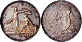 SWITZERLAND. Thurgau Shooting Festival Silver Medal, 1890. NGC Unc Details--Improperly Cleaned.

R-1250b. Diameter: 45mm. Struck for the Thurgau-Fraue...