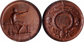 SWITZERLAND. Zurich Shooting Festival Bronze Medal, 1895. NGC MS-64 Brown.

R-1756d. Diameter: 45mm. Struck for the Zurich-Winterthur Shooting Festiva...