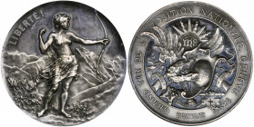 SWITZERLAND. Geneva Shooting Festival Silver Medal, 1896. NGC MS-62.

R-691b. Diameter: 47mm. By F. Beauverd and Hugues Bovy. Obverse features Helveti...