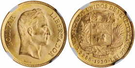VENEZUELA. 10 Bolivares, 1930. NGC MS-66.

Fr-6; KM-31. A gorgeous Gem with radiant, frosty luster and sharp strike throughout.

Estimate: $160.00-$26...