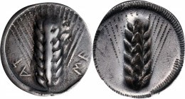 ITALY. Lucania. Metapontion. AR Stater (Nomos) (5.97 gms), ca. 540-510 B.C. VERY FINE.

HGC-1, 1027; HN Italy-1470; Noe-Class IV, 90-1. Obverse: Ear o...