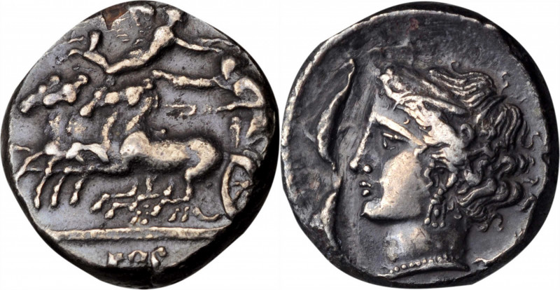 SICILY. Panormos (as Ziz). AR Tetradrachm (16.68 gms), ca. 340-320 B.C. CHOICE V...