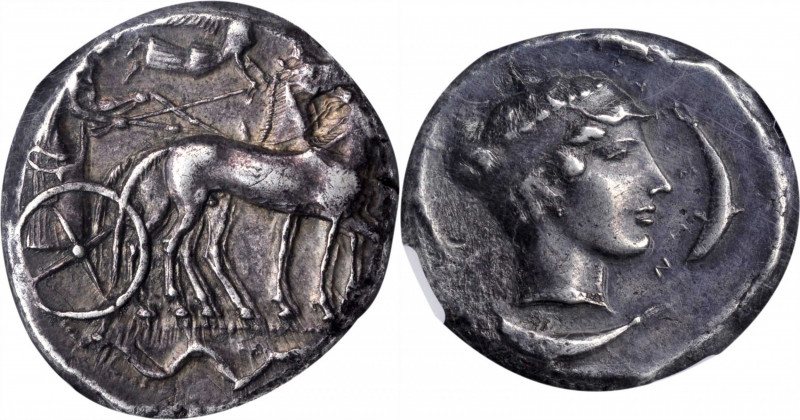 SICILY. Syracuse. Second Democracy, 466-406 B.C. AR Tetradrachm (17.28 gms), ca....